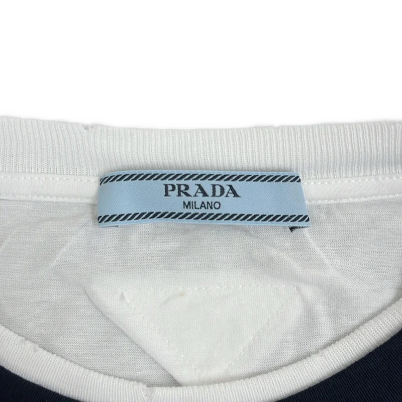 PRADA / プラダ | 2024 | Fabric Triangle Logo トライアングルロゴ  カットソー | XS | レディース
