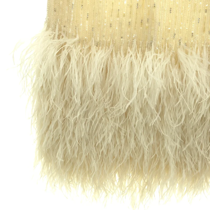 RALPH LAUREN PURPLE LABEL / ラルフローレンパープルレーベル | フェザー スパンコール ワンピース | 2 | レディース