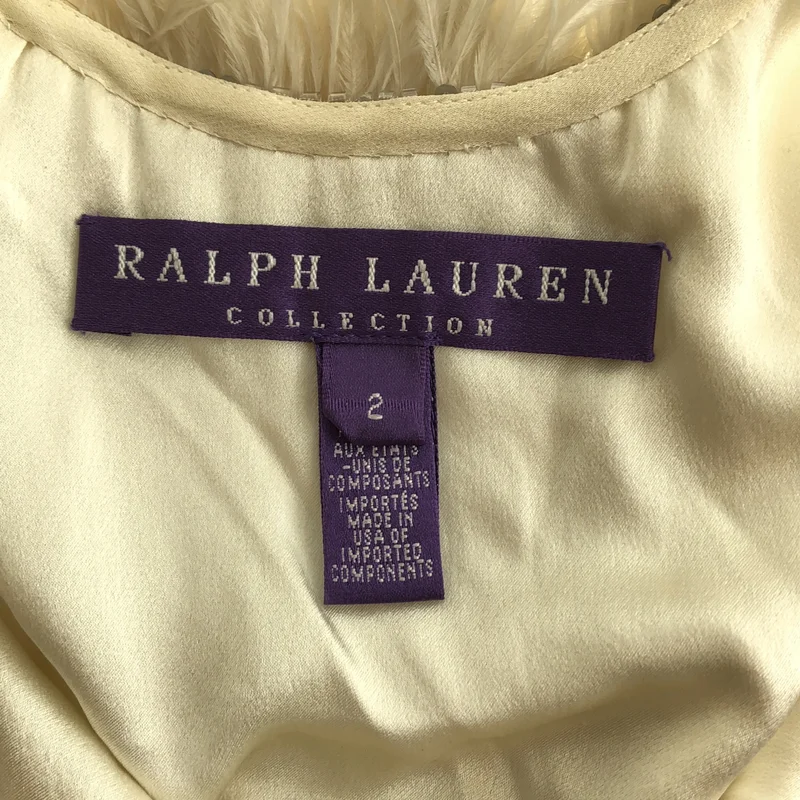 RALPH LAUREN PURPLE LABEL / ラルフローレンパープルレーベル | フェザー スパンコール ワンピース | 2 | レディース