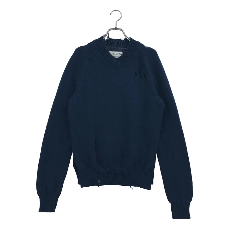 Maison Margiela / メゾンマルジェラ | 2022SS | コットン ダメージ加工 クルーネック ニット | L | レディース