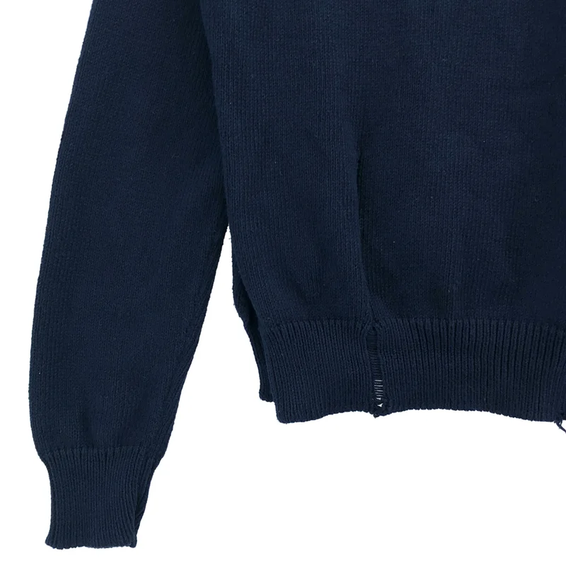 Maison Margiela / メゾンマルジェラ | 2022SS | コットン ダメージ加工 クルーネック ニット | L | レディース