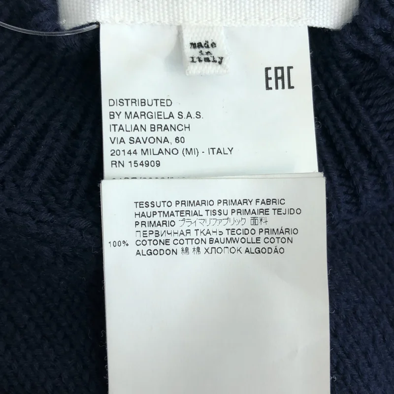 Maison Margiela / メゾンマルジェラ | 2022SS | コットン ダメージ加工 クルーネック ニット | L | レディース