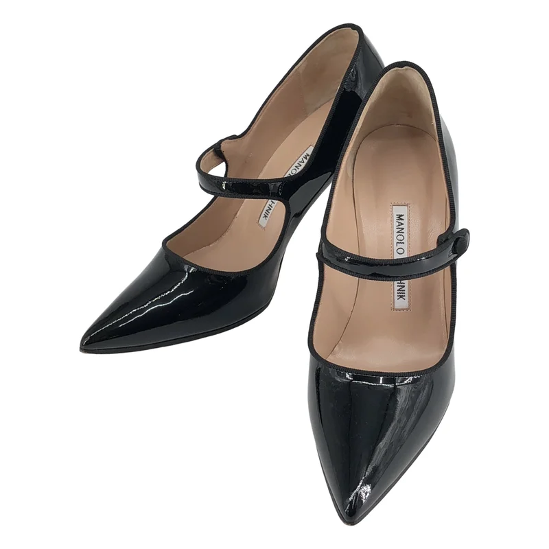 MANOLO BLAHNIK / マノロブラニク | パテント ポインテッドトゥ パンプス | 37 1/2 | レディース