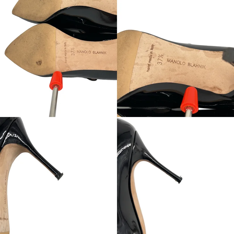 MANOLO BLAHNIK / マノロブラニク | パテント ポインテッドトゥ パンプス | 37 1/2 | レディース