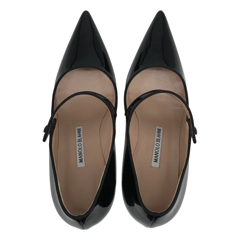 MANOLO BLAHNIK / マノロブラニク | パテント ポインテッドトゥ パンプス | 37 1/2 | レディース