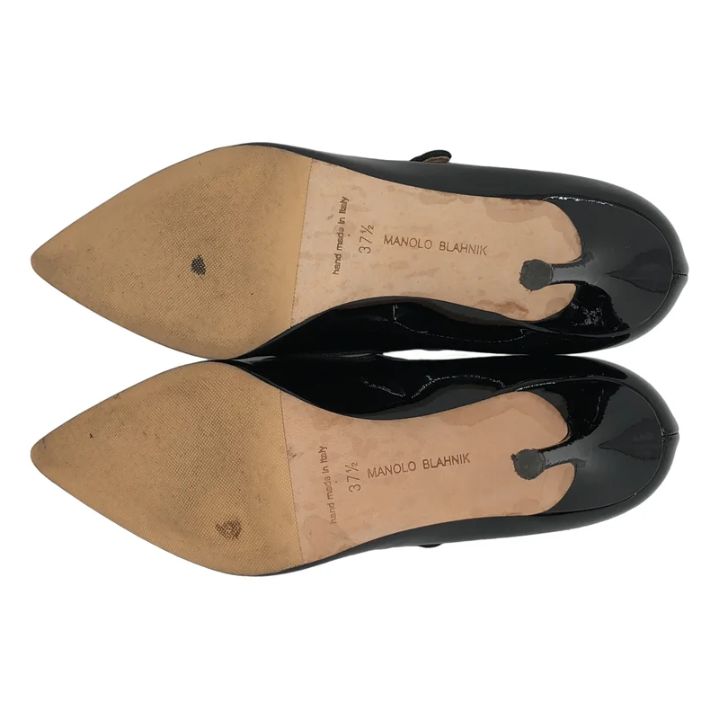 MANOLO BLAHNIK / マノロブラニク | パテント ポインテッドトゥ パンプス | 37 1/2 | レディース