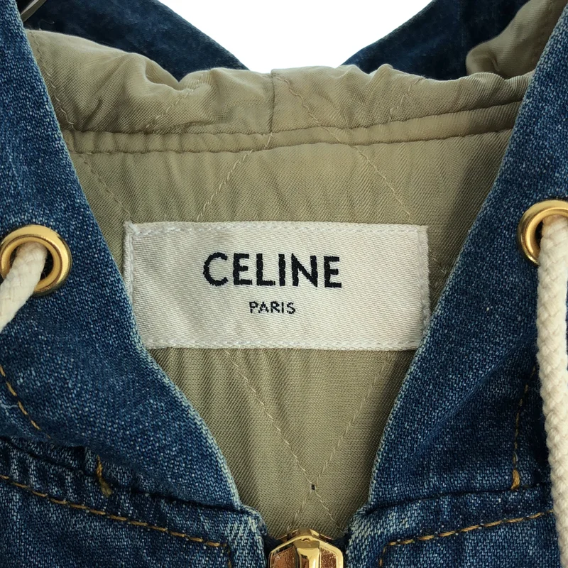 CELINE / セリーヌ | デニム キルティング ジップパーカー | S | レディース