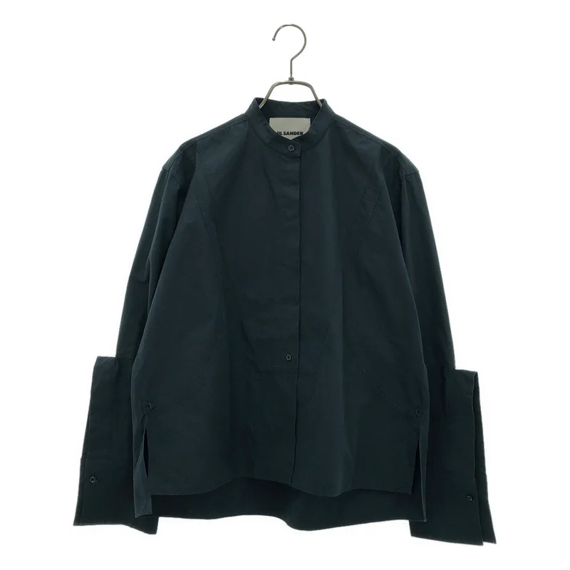 JIL SANDER / ジルサンダー | 2024SS | コットン スリーブデザイン バンドカラーシャツ | 32 | レディース