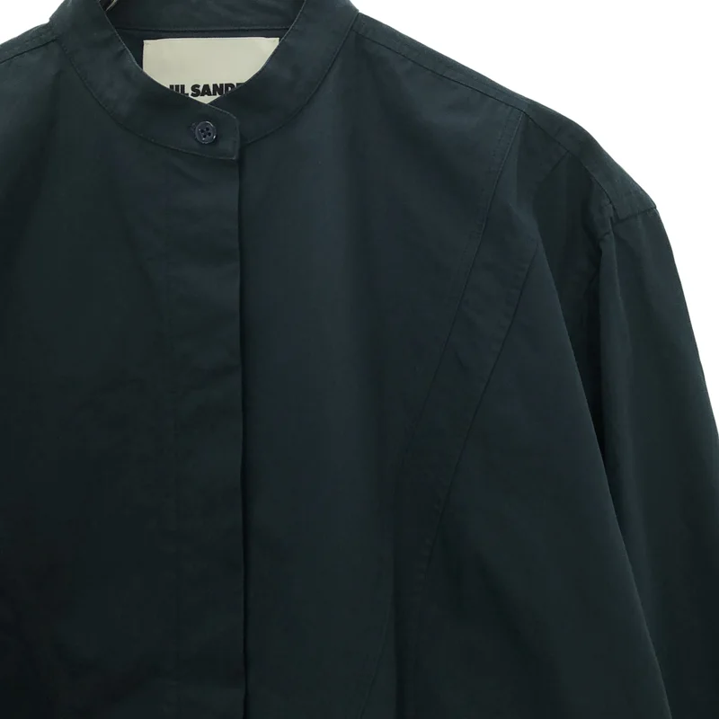 JIL SANDER / ジルサンダー | 2024SS | コットン スリーブデザイン バンドカラーシャツ | 32 | レディース