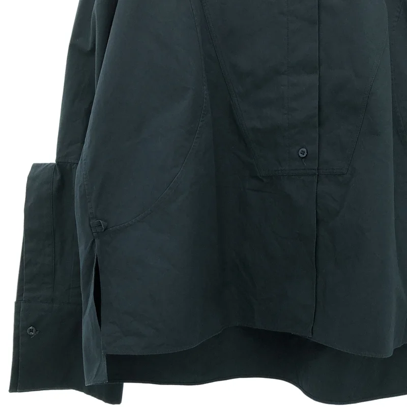 JIL SANDER / ジルサンダー | 2024SS | コットン スリーブデザイン バンドカラーシャツ | 32 | レディース