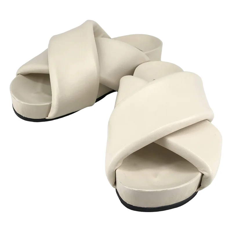 JIL SANDER / ジルサンダー | パデッド クロスストラップ サンダル J15WP0043 | 37 | レディース