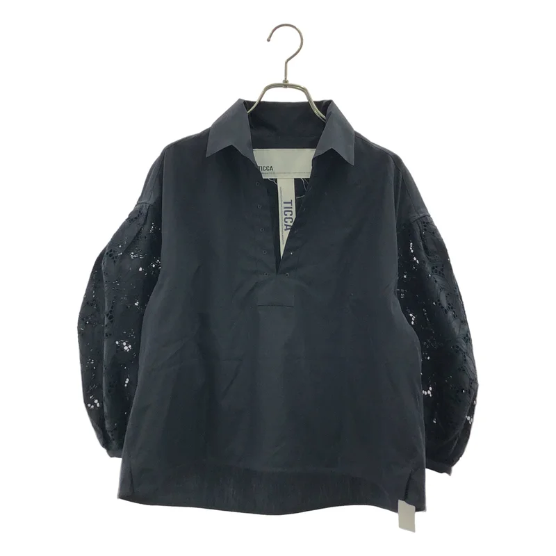 TICCA / ティッカ | フラワーレース パフスリーブ シャツ | F | レディース