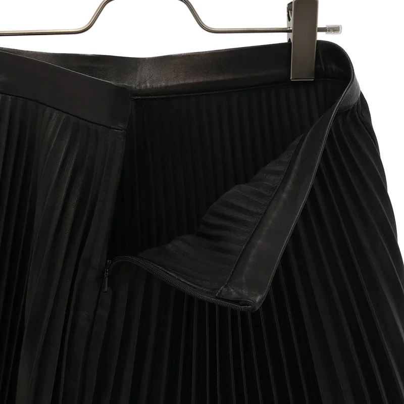 CELINE / セリーヌ | レザー プリーツ スカート 2-2107 / 4874 | 38 | レディース