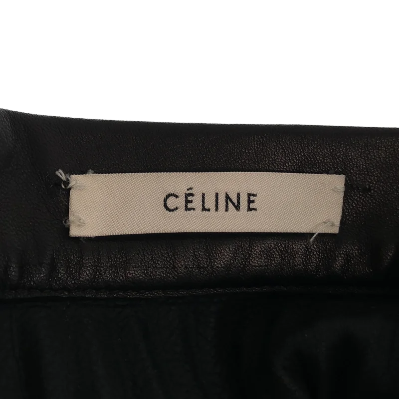CELINE / セリーヌ | レザー プリーツ スカート 2-2107 / 4874 | 38 | レディース