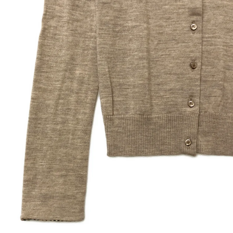BURBERRY BLUE LABEL / バーバリーブルーレーベル | ウール ロゴ刺しゅう クルーネックカーディガン | 38 | レディース