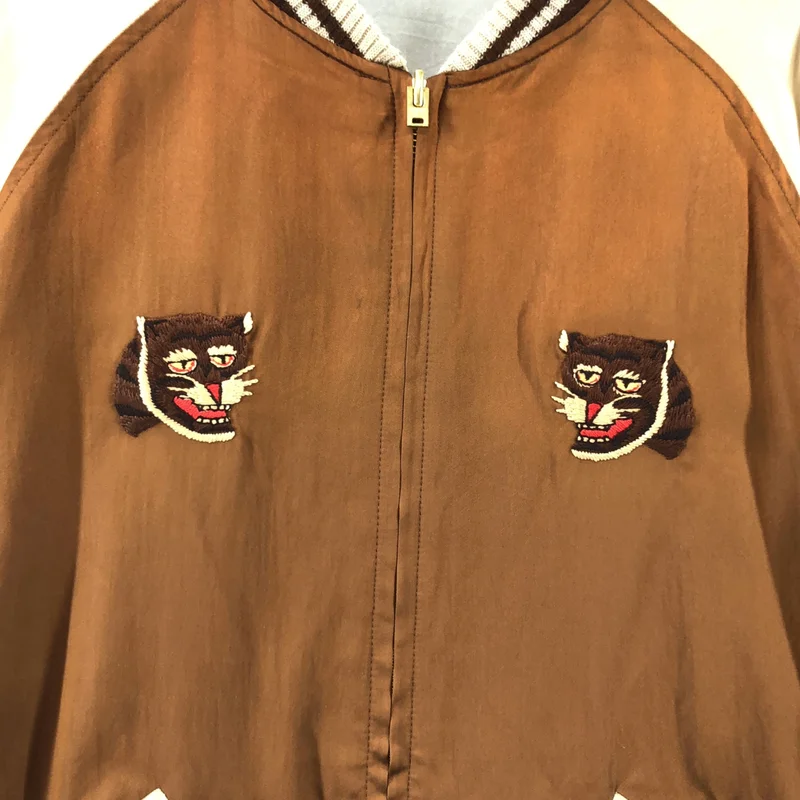 STAMMBAUM / シュタンバウム | サテン エンブロイダリー ブルゾン ジャケット | F | レディース