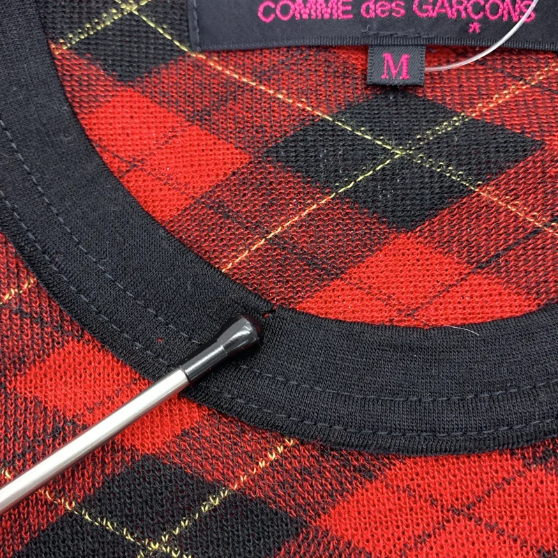 tricot COMME des GARCONS / トリココムデギャルソン | 2015AW | ウール 総柄 リボン装飾 ニット トップス | M | レディース