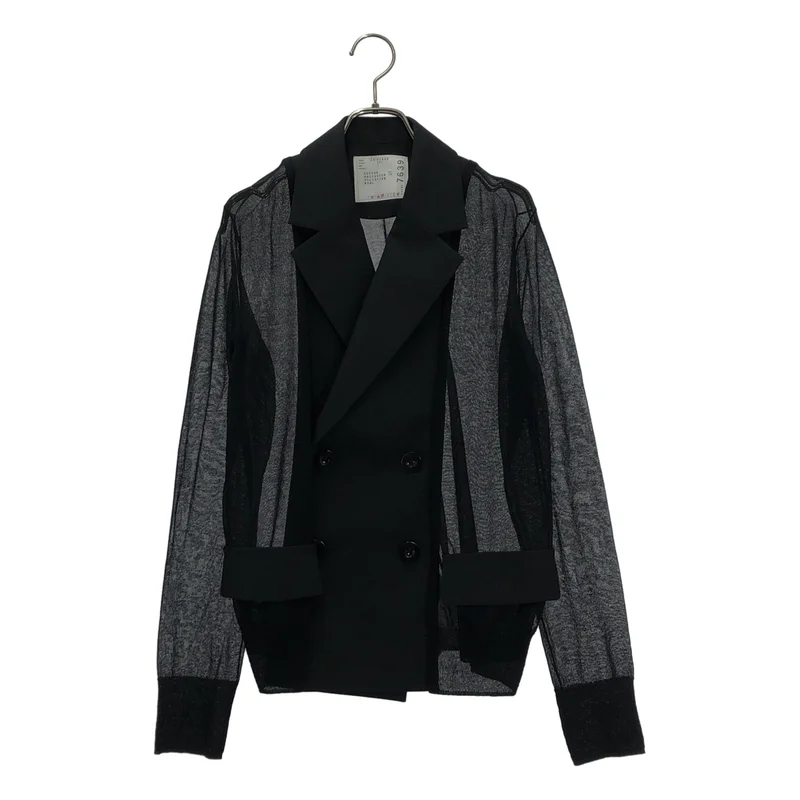 sacai / サカイ | 異素材切替 テーラードジャケット 25-07639 | 1 | レディース