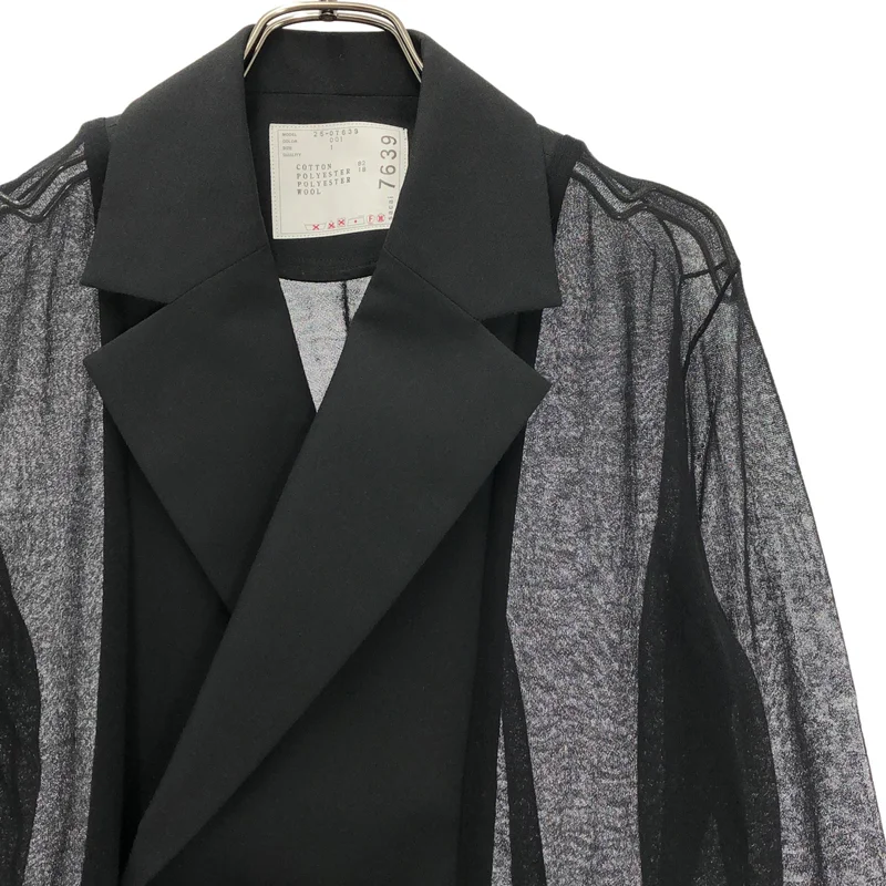 sacai / サカイ | 異素材切替 テーラードジャケット 25-07639 | 1 | レディース