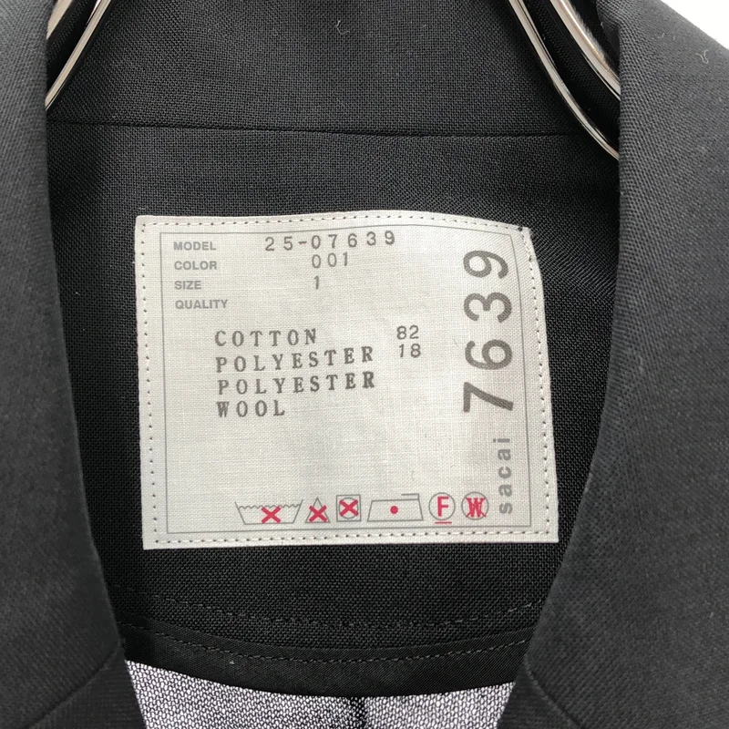 sacai / サカイ | 異素材切替 テーラードジャケット 25-07639 | 1 | レディース
