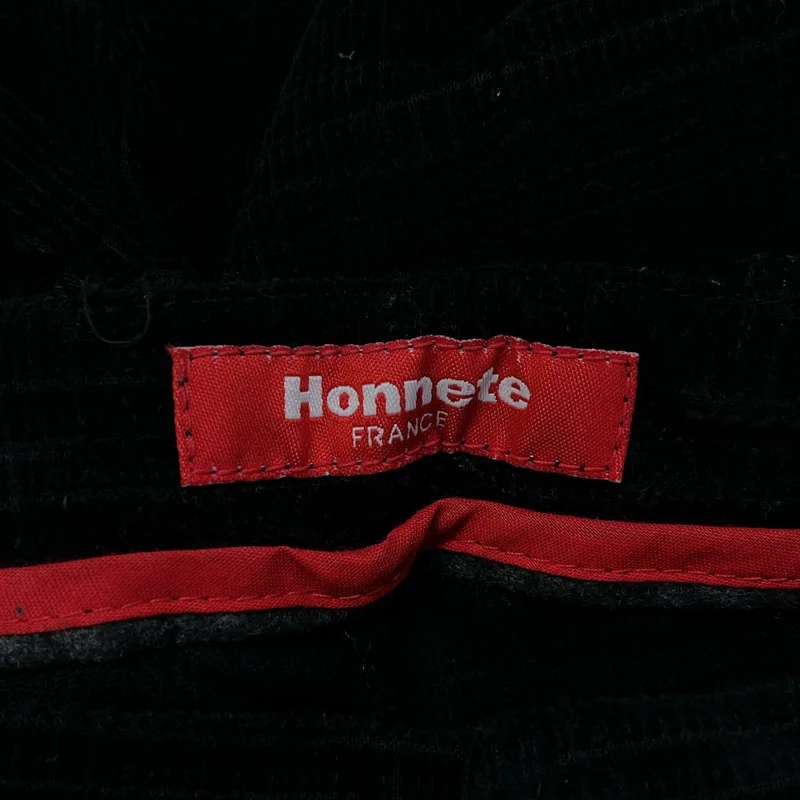 Honnete / オネット | コットン チェック ボタンフライ コーデュロイパンツ | 42 | レディース