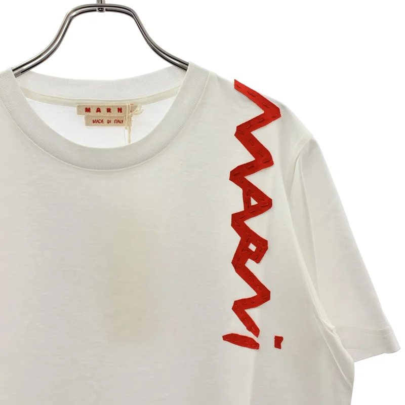 MARNI / マルニ | メンディングロゴ オーガニックコットン Tシャツ | 48 | メンズ