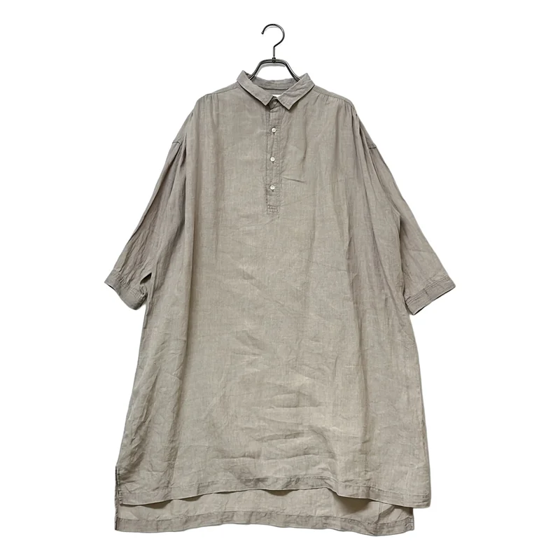 ICHI Antiquites / イチアンティークス | リネン プルオーバー シャツワンピース |