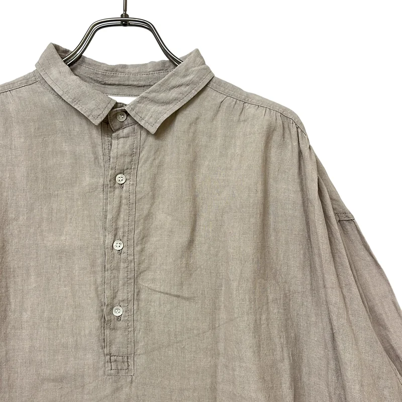 ICHI Antiquites / イチアンティークス | リネン プルオーバー シャツワンピース |