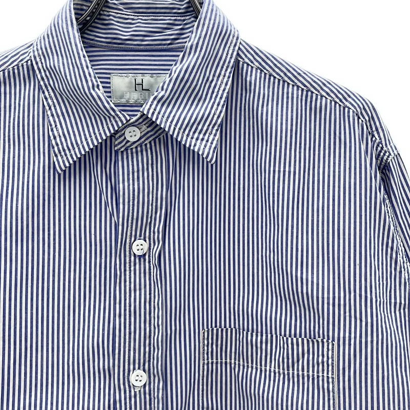 HERILL / ヘリル | Broad Work Shirt / ボーダー ワーク シャツ | 0 | レディース