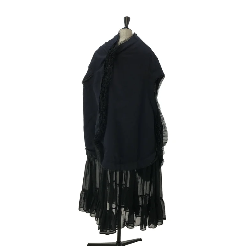 COMME des GARCONS / コムデギャルソン | 2018AW | シアー切り替え フリルレース ノースリーブ パデッドワンピース | M | レディース