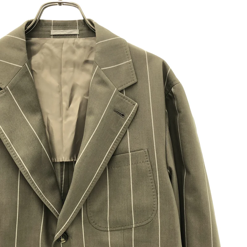 BRUNELLO CUCINELLI / ブルネロクチネリ | ウール コットン ストライプ テーラードジャケット | 44 | メンズ