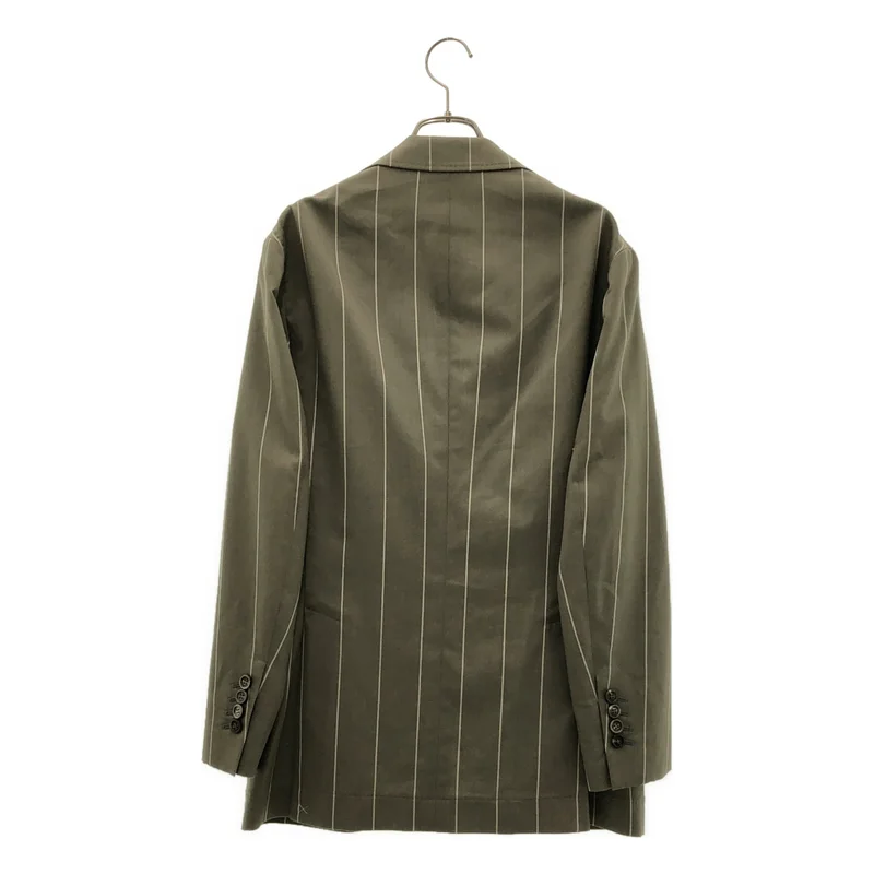 BRUNELLO CUCINELLI / ブルネロクチネリ | ウール コットン ストライプ テーラードジャケット | 44 | メンズ