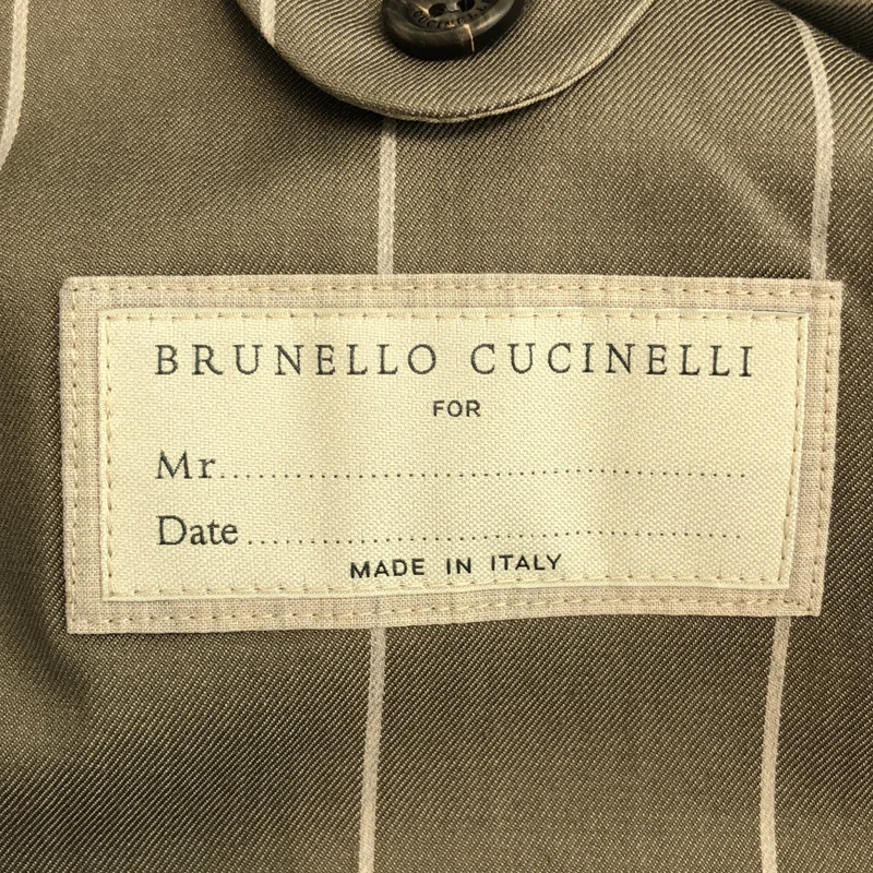 BRUNELLO CUCINELLI / ブルネロクチネリ | ウール コットン ストライプ テーラードジャケット | 44 | メンズ