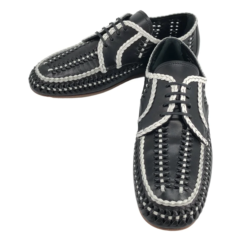 PRADA / プラダ | レザー バイカラー イントレチャート シューズ | 38 | レディース