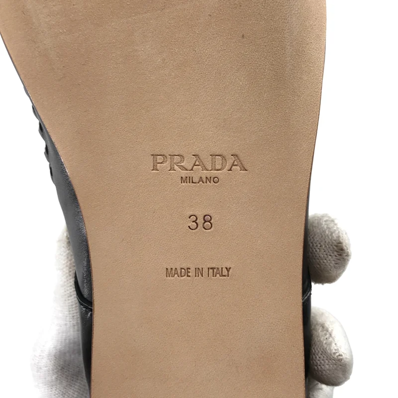 PRADA / プラダ | レザー バイカラー イントレチャート シューズ | 38 | レディース