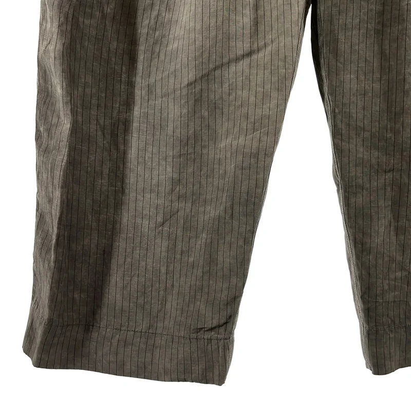 ziggy chen / ジギーチェン | 2026SS | DROP-CROTCHED PLEATED TROUSERS / ストライプ 2タック ワイドパンツ / 裏地付き | 44 | メンズ