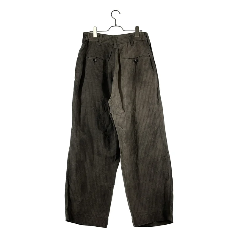 ziggy chen / ジギーチェン | 2026SS | DROP-CROTCHED PLEATED TROUSERS / ストライプ 2タック ワイドパンツ / 裏地付き | 44 | メンズ