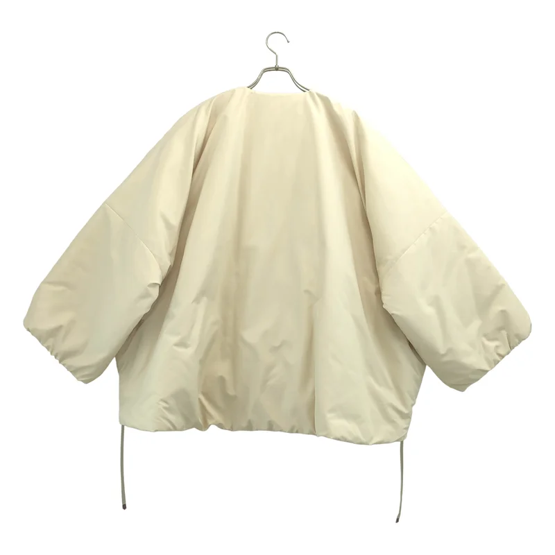 HYKE / ハイク | NYLON OXFORD COLLARLESS BIG JACKET / ナイロン オックスフォード カラーレス ビッグジャケット | 1 | レディース