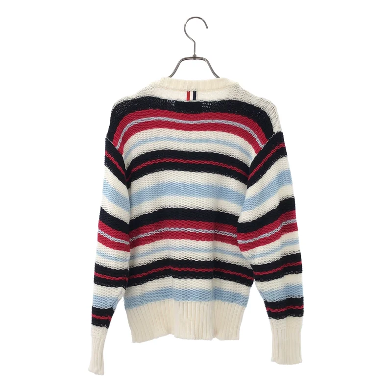 THOM BROWNE / トムブラウン | コットン ボーダー プルオーバー ニット | 1 | メンズ