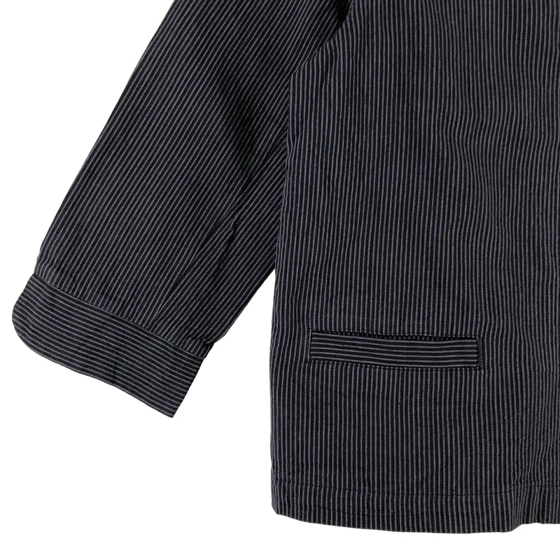YAMMA / ヤンマ産業 | コットン ストライプ  ノーカラージャケット |