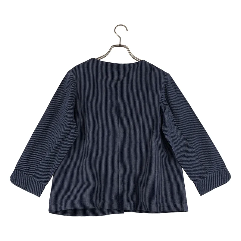 YAMMA / ヤンマ産業 | コットン ストライプ  ノーカラージャケット |