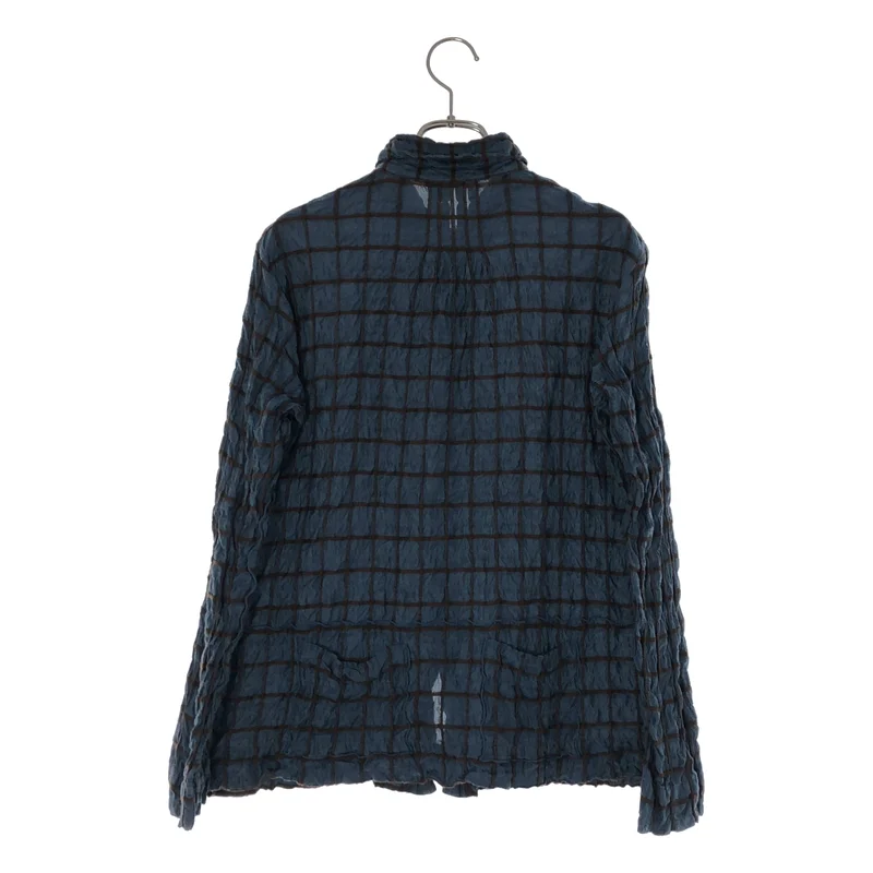 HaaT ISSEY MIYAKE / ハートイッセイミヤケ | コットン シルク ウール シワ加工 格子柄 シャツ | 3 | レディース