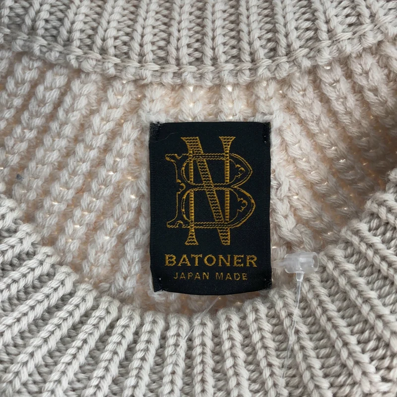 BATONER / バトナー | SIGNATURE CREW NECK / ウール 5ゲージ シグニチャー 畦編み クルーネックニット | 4 | メンズ