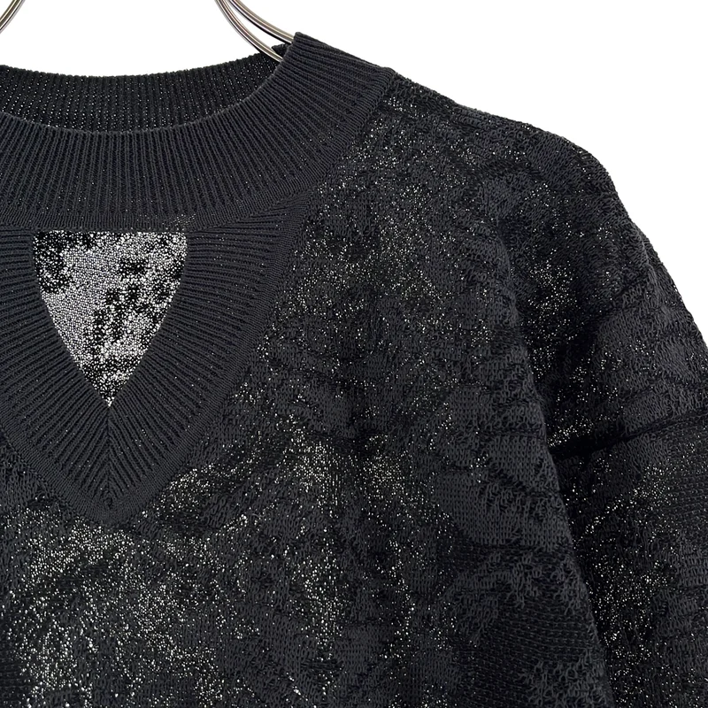 PHOTOCOPIEU / フォトコピュー | NESKE / ROUND V-NECK SWEATER ジャガード プルオーバーニット | TU | レディース