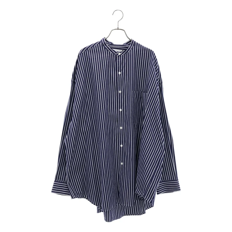 Graphpaper / グラフペーパー | Oversized Band Collar Shirt ストライプバンドカラーシャツ | F | メンズ