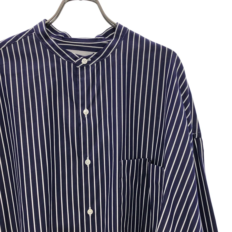 Graphpaper / グラフペーパー | Oversized Band Collar Shirt ストライプバンドカラーシャツ | F | メンズ