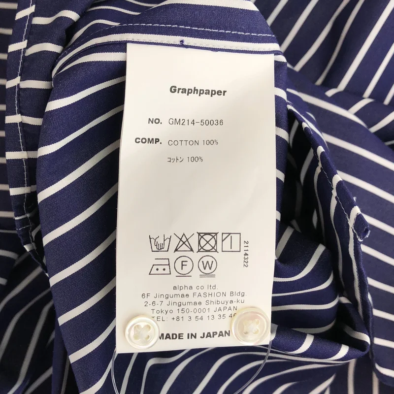 Graphpaper / グラフペーパー | Oversized Band Collar Shirt ストライプバンドカラーシャツ | F | メンズ
