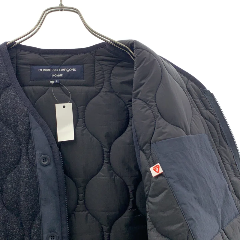 COMME des GARCONS HOMME / コムデギャルソンオム | 2023AW | ウール キルティング ジップ ノーカラー ベスト | L | メンズ
