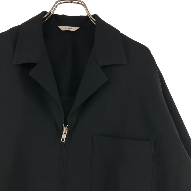 CLANE / クラネ | SUCKER STRIPE ZIP SHIRT / サッカーストライプ ジップアップシャツ | 1 | レディース