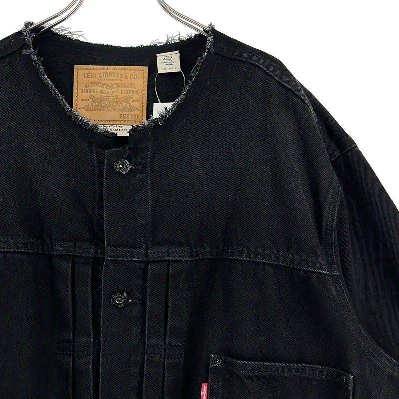 Levi's / リーバイス | EDIFICE 別注 Type 1 Trucker Jacket COLLARLESS デニムジャケット | XXL | メンズ